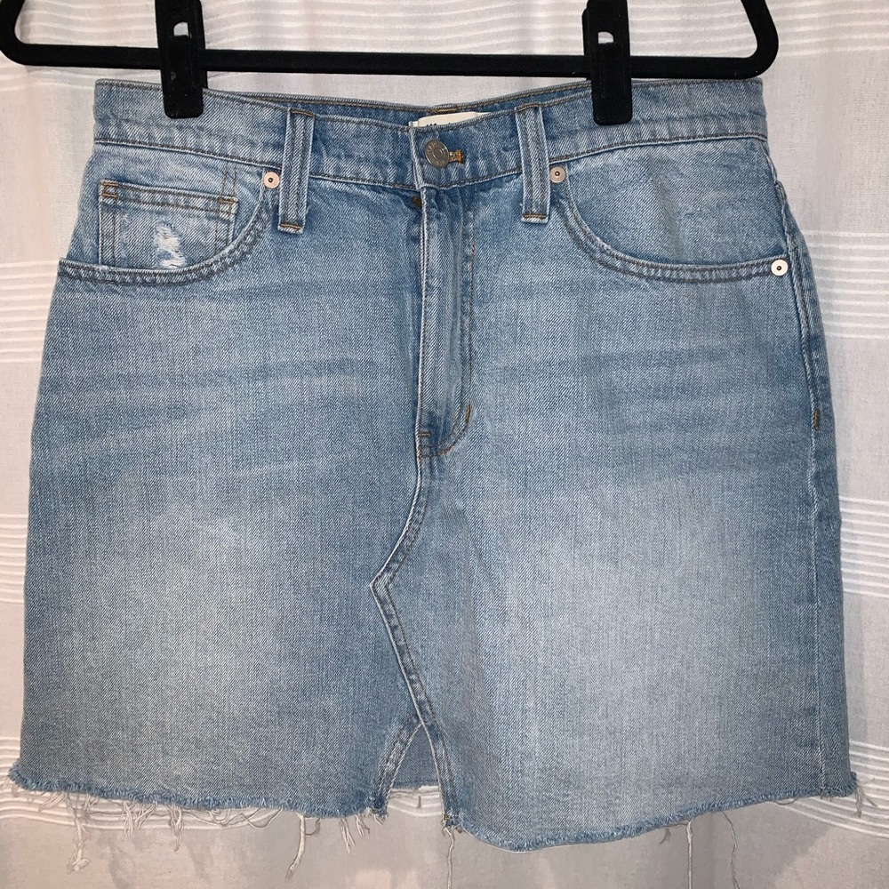Madewell Frayed Jean Skirt sz 30